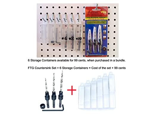 FTG USA 3 Pc Wood Countersink Drill Bit Set #6#8#10 with 3/8" Depth Stop - size: #6#8#10, style: with Depth Stop