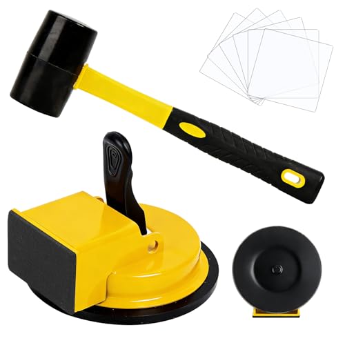 Heavy Duty Suction Cup Floor Gap Fixer with Mallet for Laminate & Hardwood