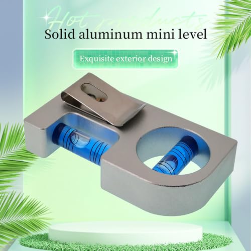 Solid aluminum alloy Mini level ruler portable mini level bubble meter with magnetic function TV stand installation (Silver Blue) - color: Silver Blue