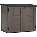 Suncast 34 Cu Ft Horizontal Storage Shed, Resin, Lockable, Stoney Black