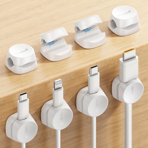 Lamicall 8 Pack Cord Organizer, [1s Lock] Cable Management Clips for Desk - size: 8Pack - 1 Slot