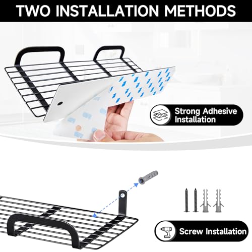 Straighteners Holder Wall Mounted Metal Hair Dryer Holder for Curling Wands Accessories Adhesive Curling Iron Holder Hair Tool Organizer for Vanity Bathroom Barber Shops (Black)
