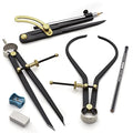 Kings County Tools Industrial Caliper and Woodworking Compass Set, 7-Piece
