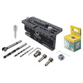wolfcraft Cam Lock Jig - Furniture Connector Kit with Drilling Template, Metal Drill Bushings, 32 mm Hole Grid for Surface, Corner & T-Joints - 4665000