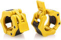 Olympic Barbell Clamps Collars Quick Release Pair Weight Clips for 2 inch Barbell YELLOW - color: Yellow, size: Olympic 2"