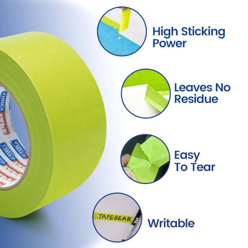 ADHES Green Delicate Surface Washi Masking Tape Painter Tape 2Inch - size: 48mm x 50m