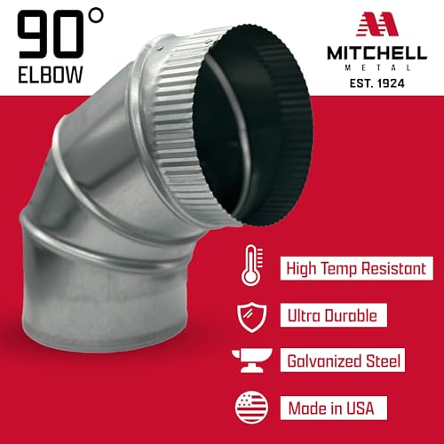 6" Adjustable Duct Elbow 90 Degree HVAC - Galvanized Sheet Metal 28-Gauge Duct Connector - Ideal for Round Tube Air Ventilation & Vent Pipe Ductwork (6 Inch) - size: 6 Inch