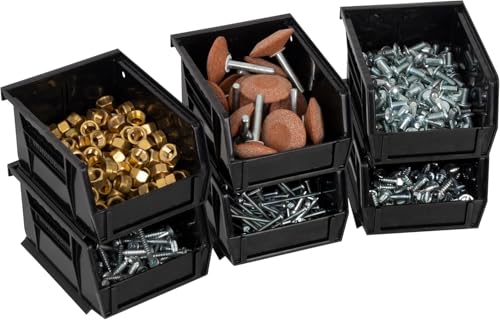 Akro-Mils 30210 AkroBins Plastic Storage Bins, 5"x4"x3", Black, 6-Pack - color: Black, size: 6 Pack