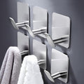 DELITON Sticky Hooks for Hanging Adhesive, Silver Wall Hooks for Bathroom Kitchen Office Stainless Steel Heavy Duty No Damage, Brushed Nickel, 6 Pack - color: Silver-6