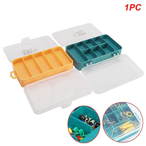 Screw Storage Box, Double Side 13-Grids Hardware Box Organizer,Portable Small Parts Screw Hardware Organizer, Multifunctional Storage Tool Case for Screws Nuts Nails Bolts(Yellow)
