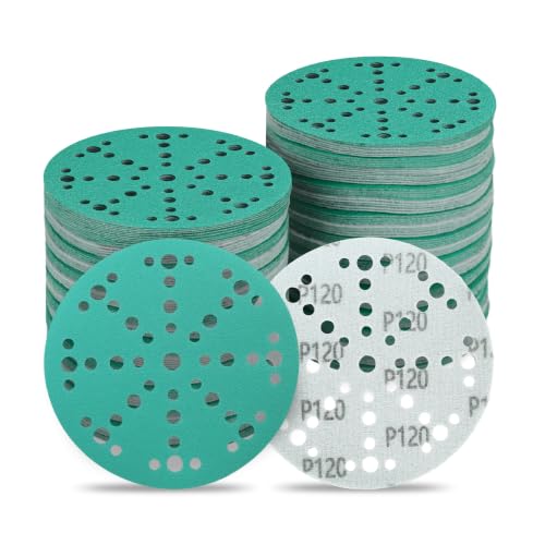 6 Inch 49 Hole Wet Dry P120 Grit Sanding Discs - 50 Pack Box - color: 120 Grit, size: 6 Inch 49 Hole