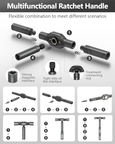 ORIA 42 in 1 Screwdriver Set, Magnetic Ratchet Screwdriver Kit with Ratchet Handle, 40 Precision Bits, DIY Repair Tool Kit for Electronics, Bike, Furniture, Computer, Phone - color: Black