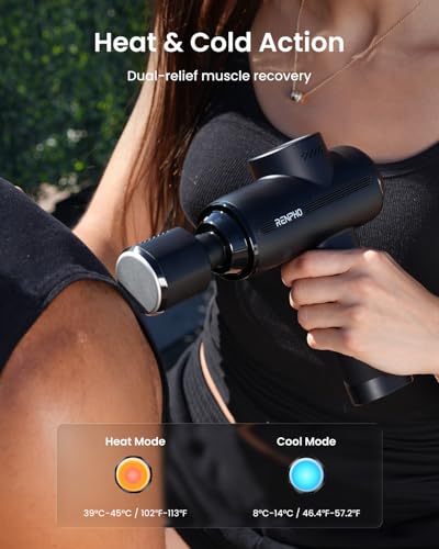 RENPHO Active Thermacool 2 Massage Gun with Intuitive Heat and Cold Control - color: Classic Black
