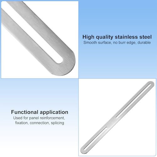 M METERXITY 2-Pack Flat Mending Plate Support 11.02x0.94in, Silver - color: Silver, size: 280 x 24mm