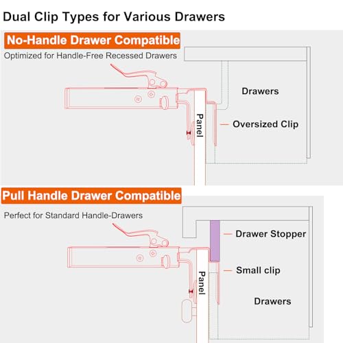 Quick-Install Drawer Front Installation Clamps,Efficient Cabinet Drawer Clamps Setup with Easy,2Pk Universal Fit Labor-Saving Adjustable Drawer Fixing Clips