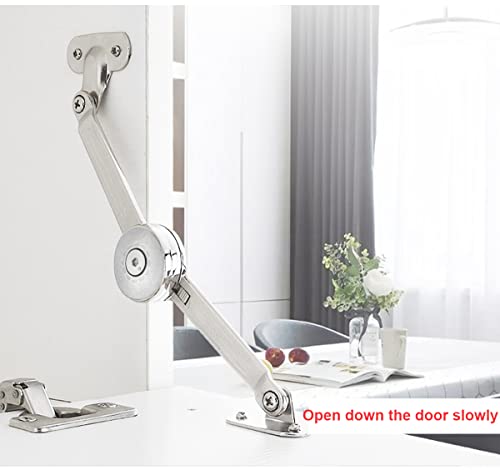 Qrity 2 PCS Adjustable Lift Up Stay Support Hinge - Bidirectional Operation - Support Up to 20KG - Opening Angle 75/90/110 (Pack of 2) - size: 2 PCS(New Version) (Pack of 2)