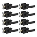 KNOBWELL 8 Pack Door Handles Interior Matte Black Contemporary Door Knobs with Lever Privacy Use, Bedroom and Bathroom Handle(Lock with No Key)