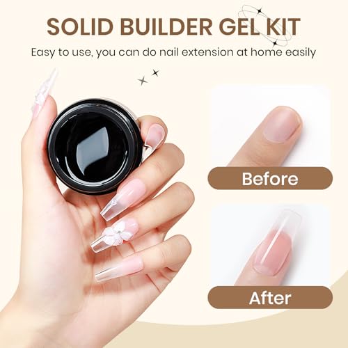 Clear 3D Sculpting Gel Non-Stick Hand Solid Builder Gel for Nails | 3D Nail Gel Art with Silicone Pen for 3D Molding Nail Art Home Manicure DIY for Women - color: Clear&Clear
