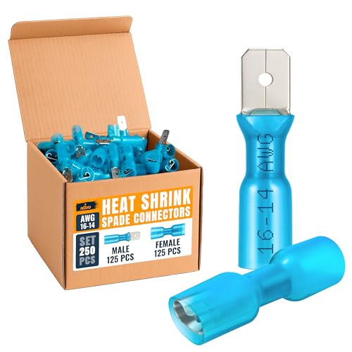 ALBO Heat Shrink Crimp Connectors (Male/Female Blue 16-14 AWG) - color: Male/Female Blue 16-14 AWG