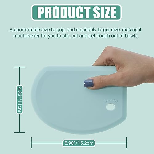 Silicone Dough Scraper with Metal Core Flexible Bowl Scraper Bread Baking - color: Mint Green