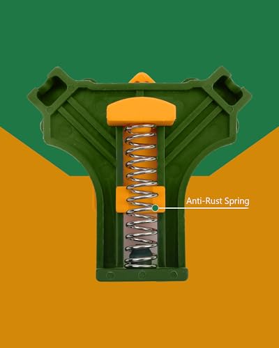 Jadever 4-Piece Corner Clamp, 90° Right Angle Clamp Set with 4 Rubber Feet, Adjustable Spring Loaded, Fit for Woodworking/Picture Framing