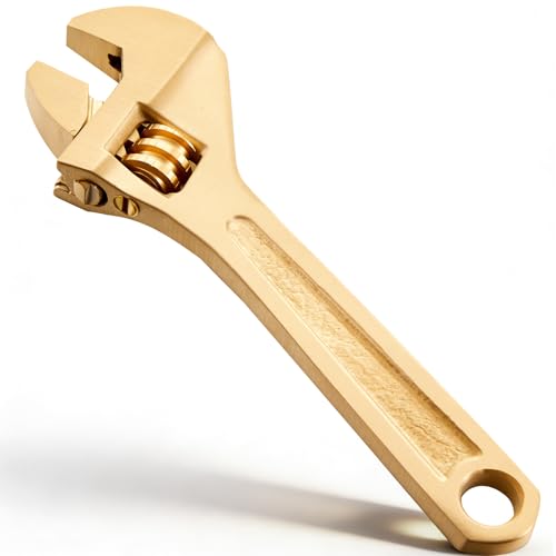 Hicarer 4 Inch Non-Sparking Adjustable Wrench, Aluminum Bronze Tool - size: 4 Inch/ Open Max 13mm