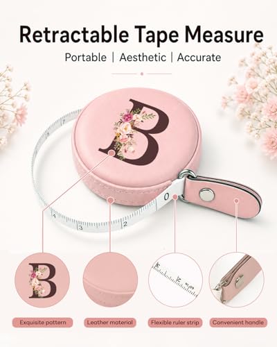 Maicican Retractable Tape Measure, Pink Leather Sewing Measuring Tape, B - color: Tape Measure-Pink B