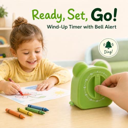 Kids Tape Measure with Countdown Timer, 2-in-1 Soft Retractable - color: Green