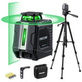 Firecore 360° Laser Level with Tripod, 100Ft Self Leveling Laser Level Green Cross Line Laser Leveler Tool for Picture Hanging Wall Tile Floor Construction, 60" Compact Tripod & Carry Pouch Included - style: 360° Cross Line Laser w/60" Tripod