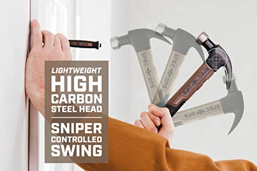 Spec Ops Tools Fiberglass Hammer for Carpentry & Demolition, Smooth Face, Curved Claw and Shock-Absorbing Grip, 16 Oz - size: 16 Oz Curved Claw