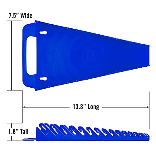 Ernst Manufacturing 5055 15-Wrench Gripper Portable Wrench Organizer - Versatile, One-Handed Access, Fits 1/4" to 1 1/8" & 6-20 mm, Blue - color: Blue, style: 15 Tool