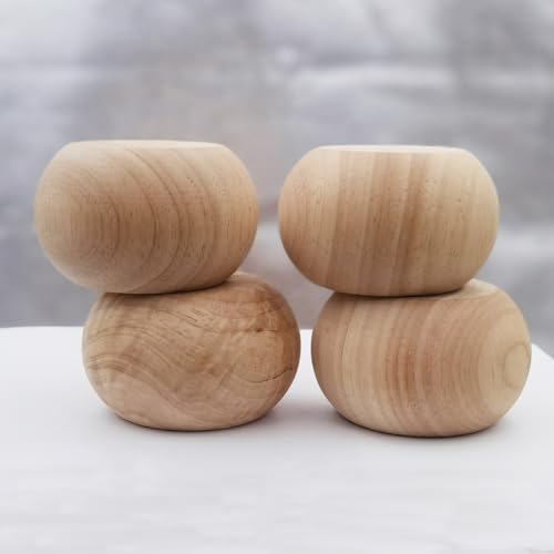 2 Inch Wooden Bun Feet Sofa Replacement Parts Round Furniture Legs Unfinished Sofa Couch Chair Ottoman Replacement Legs Solid Wood Cabinet Legs Set of 4 (2 inch Unfinished) - size: 2 inch Unfinished