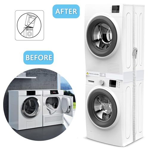 Washer Dryer Stacking Kit - Universal Stacking Kit for Washer and Dryer | Adjustable 29"/28"/27"/26"/25"/24" Washer and Dryer Stacking Kit with Ratchet Strap for Laundry Room - Space-Saving - style: Thickened Universal Stacking Kit