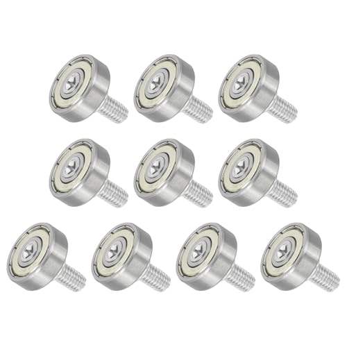 uxcell 10 PCS Drawer Rollers 19mm x 6mm Wheel 4mm Step, Steel Bearing Roller Drawer Pulley Bearing Replacement Wheels for Windows Sliding Door Track Guide, M6 x 10mm Thread - size: 4mm