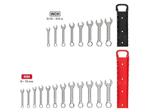 TEKTON Stubby Combination Wrench Set, 20-Piece | WCB91601 - size: 20-Piece (5/16-3/4 in., 8-19 mm), style: Holder