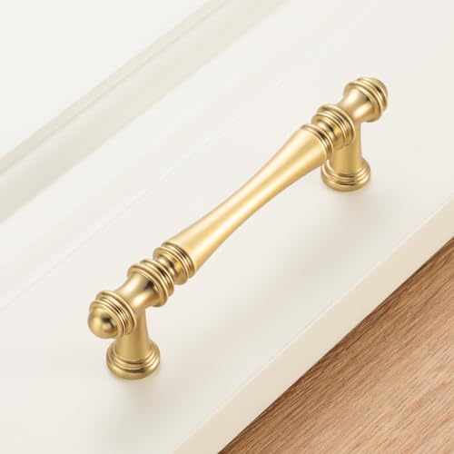 KOOFIZO 10 Pack 3-3/4 in Brushed Gold Cabinet Pulls, Gold Drawer Handle P30 - color: Brushed Gold, size: 3-3/4" CC - 10Pcs