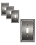 4-Pack Single Toggle Light Switch Cover Plate, Heirloom Silver - color: Heirloom Silver, size: Single Toggle 4PK