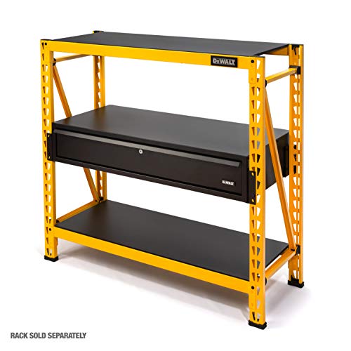DEWALT Work Surface and Locking Drawer Accessory Kit, Compatible with 4-Foot Storage Rack, Over 900 lb. Work Top Capacity, Smooth Opening - style: Work Surface and Locking Drawer Accessory Kit