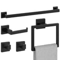 5-Pieces Matte Black Bathroom Accessories, 24 Inch Bathroom Hardware Set - color: Matte Black, size: 26 Inch (5 Pieces Simple)