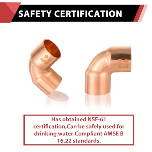 50 Piece EFIELD 1/2" C X C Short Radius Copper 90 Degree Elbow - size: 1/2"x1/2", style: 90 Degree