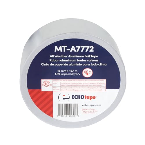 ECHOtape MT-A7772 Foil Insulation Tape All Weather Silver 1.89 in x 50 yd - size: 1.89 in x 50 yds / 48mm x 45,72m
