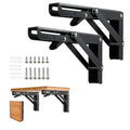 Folding Shelf Brackets - 8 inch 2 Pcs Heavy Duty Metal Collapsible Shelf Bracket, DIY Wall Mounted Foldable Shelf Bracket, Space Saving for Bench Table - size: 8 Inch- 2 Packs