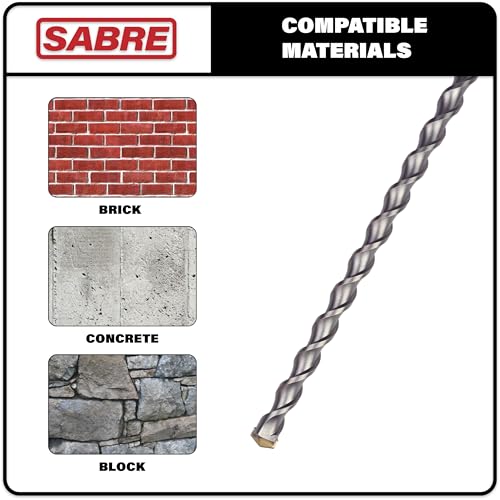 1-1/8 Inch x 39 Inch SDS Plus Rotary Hammer Drill Bit, Carbide Tipped for Brick, Stone, Concrete (1-1/8" x 37" x 39") - size: 1-1/8 in