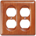 Cherry Electrical Outlet Covers Duplex Receptacle Natural Wood Wall Plate Cover - color: Cherry wood, size: Duplex Receptacle