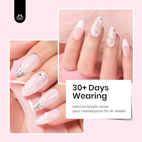 Beetles Hard Gel, Ivory Veil 1 oz 9 in 1 Jelly White Builder Nails Gel - color: Ivory Veil Jelly White 30 g