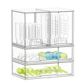 SpaceAid Bottle Storage Organizer Baby - Acrylic Bottles Station Organizer Container, Stackable Clear Drawers for Countertop, Vanity, Bathroom, Cabinet, Pantry Organization, 4 Pack, 2M2L, 14.4" H - size: 14.4"H, 4 Pack, 2M2L
