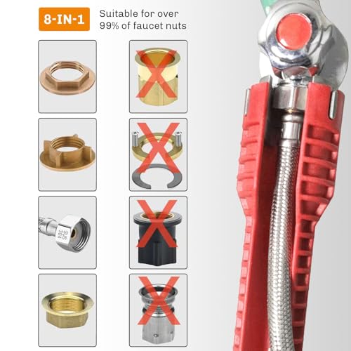 14-in-1 Faucet & Sink Wrench, Multi-Functional Tap Spanner Tool - style: Fourteen-in-One