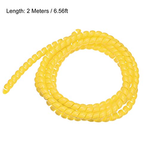 uxcell Flexible Spiral Tube Wrap Cable Management Sleeve 8mm X 10mm Computer Wire Manage Cord 2 Meters Length Yellow - color: Yellow