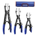 WORKPRO 3-Piece Ratcheting Hose Pinch Off Pliers Set with Storage Bag - color: Blue