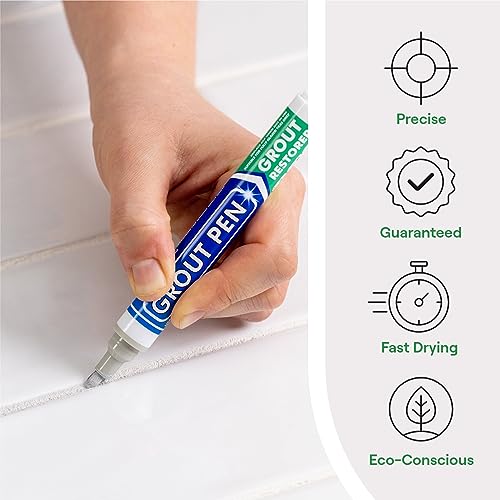Grout Pen Light Grey Tile Grout Paint Marker - 5mm Tip (7mL) - 3 Pack - style: Light Grey